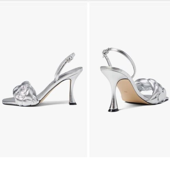 Calvin Klein Bona 2 High Heel Silver Sandals, NEW, 8 - Picture 2 of 10